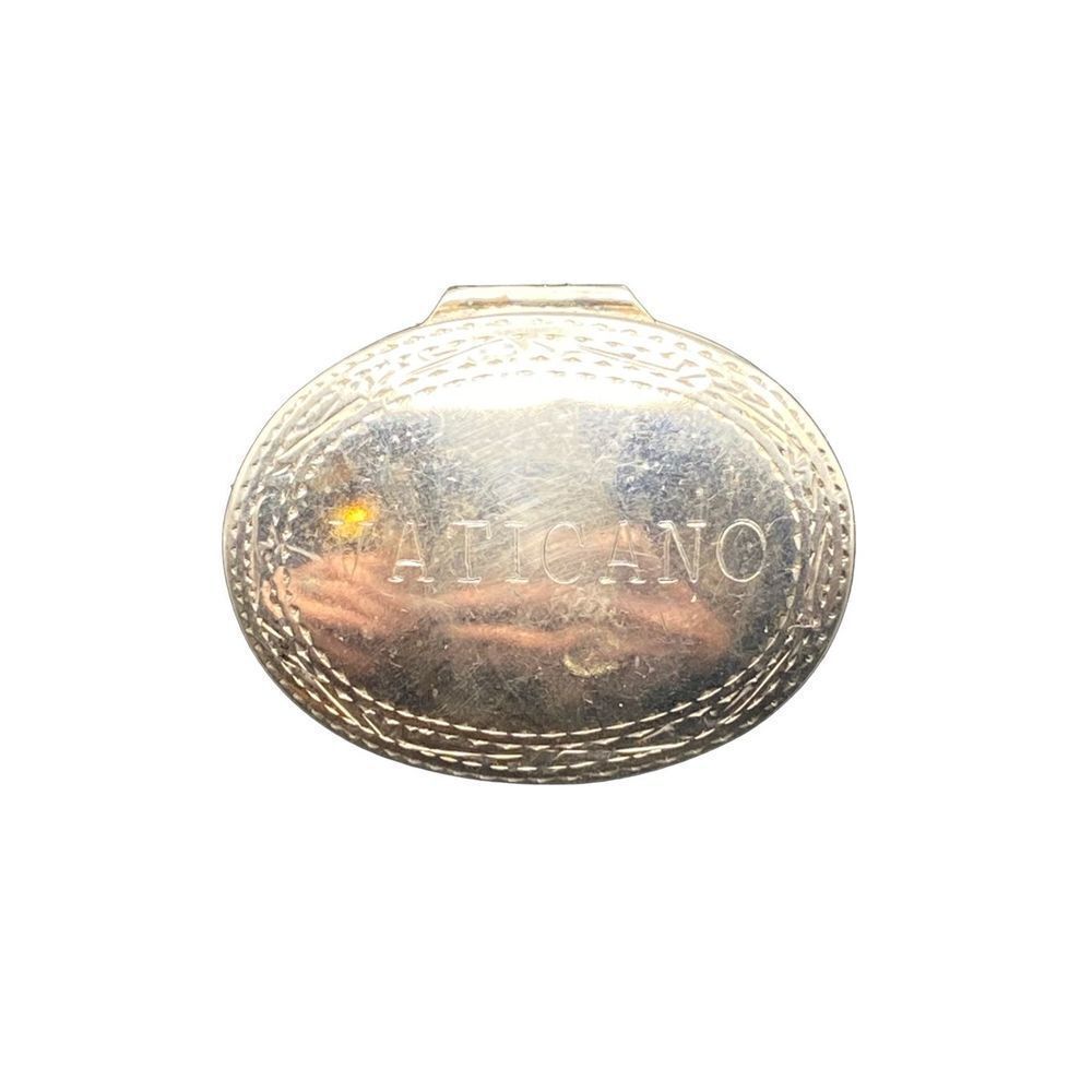 Vintage Vaticano sterling silver Italian hinged pill box trinket box
